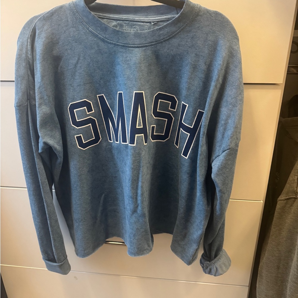 Blue Long Sleeve 'SMASH' Sweatshirt